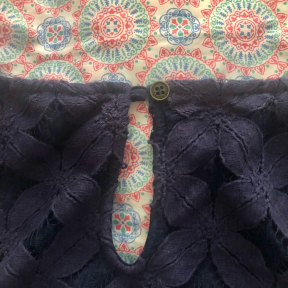 Xhilaration navy summer crop top with fringe; medium - Picture 4 of 4